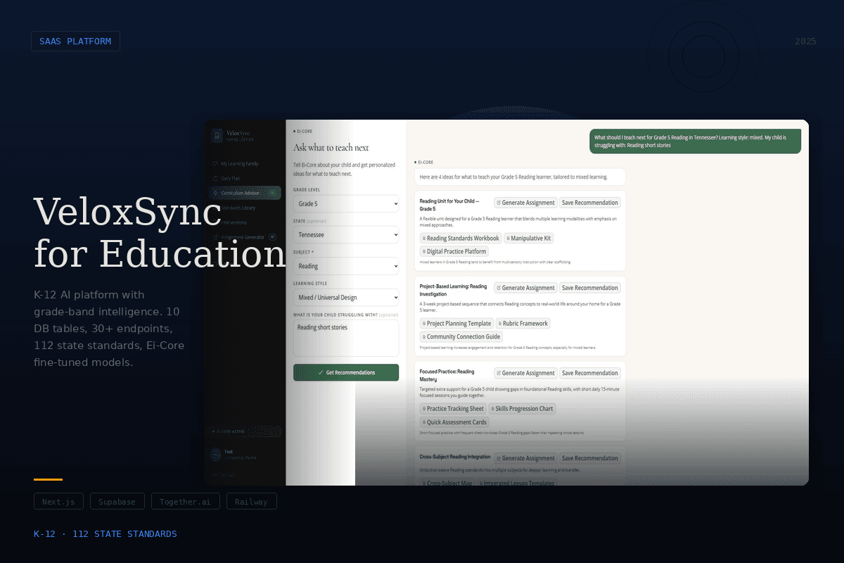 VeloxSync for Education cover